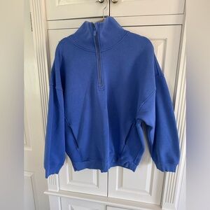 Men's Blue Quarter-Zip Pullover Sweater